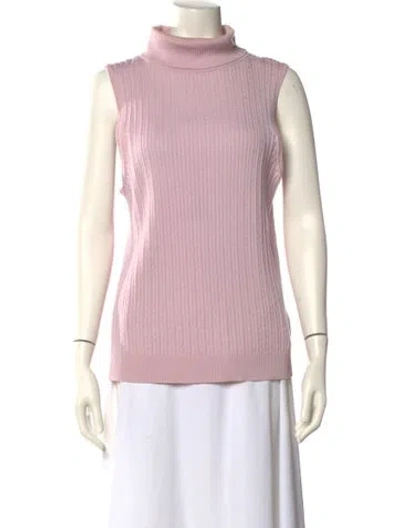Pre-owned St John Turtleneck Sweater In Pink