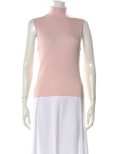 Pre-owned St John Turtleneck Sweater In Pink