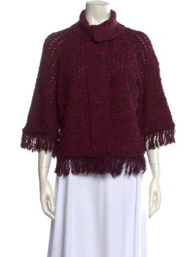 Pre-owned St John Turtleneck Sweater In Purple