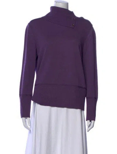 Pre-owned St John Turtleneck Sweater In Purple