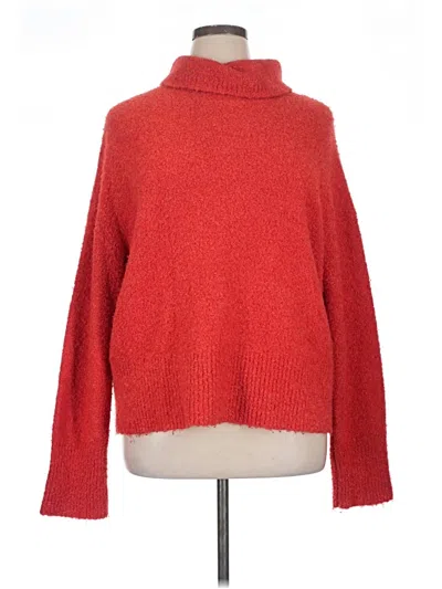 Pre-owned St John Turtleneck Sweater In Red