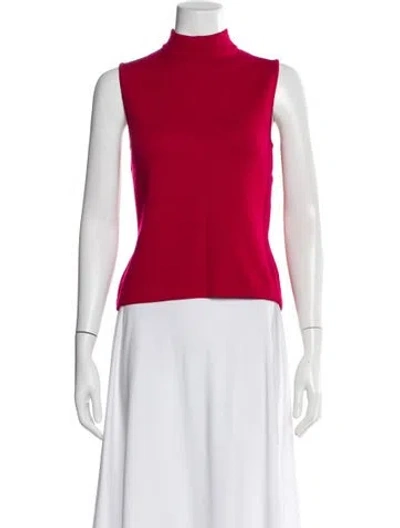 Pre-owned St John Turtleneck Sweater In Red