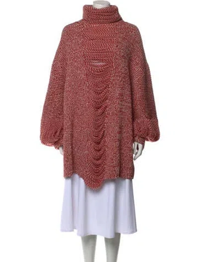Pre-owned St John Turtleneck Sweater In Red