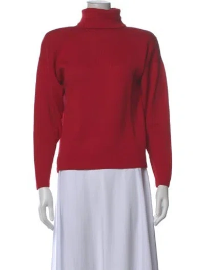 Pre-owned St John Turtleneck Sweater In Red