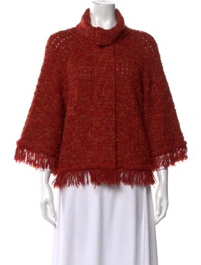 Pre-owned St John Turtleneck Sweater In Red