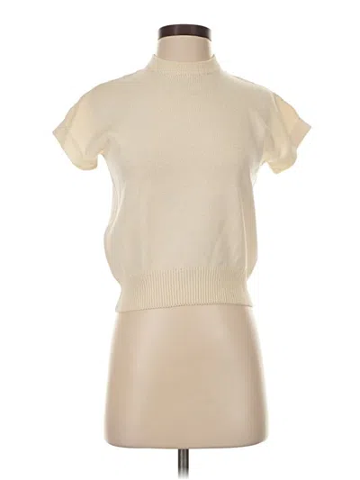 Pre-owned St John Turtleneck Sweater In White