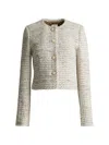 St John Tweed Button Jacket In Multi