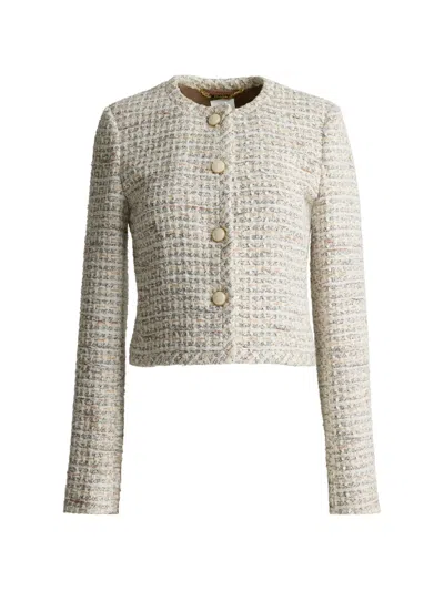 St John Tweed Button Jacket In Multi