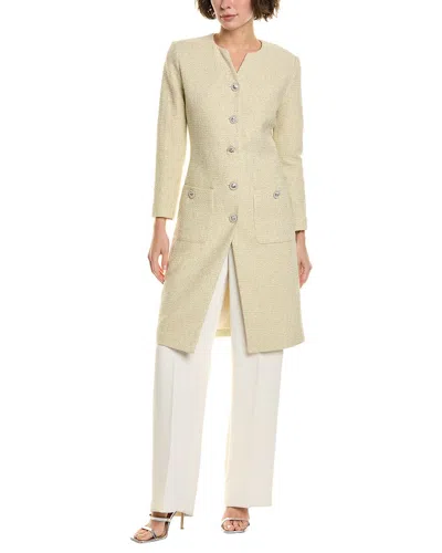 St John Tweed Coat In Neutral