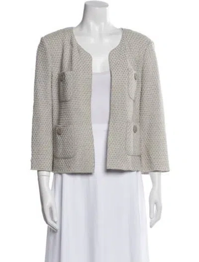 Pre-owned St John Tweed Evening Jacket In Gray