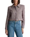 St John St. John Collection Naomi Crop Tweed Jacket In Blue