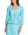 St John St. John Tweed Jacket In Blue