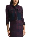 St John St. John Collection Colorblock Tweed Crop Jacket In Multi
