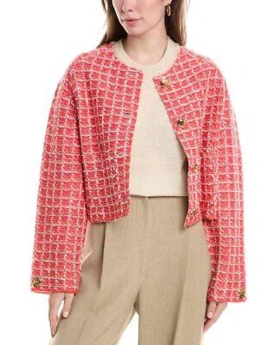 Pre-owned St John St. John Tweed Jacket Women's In Red