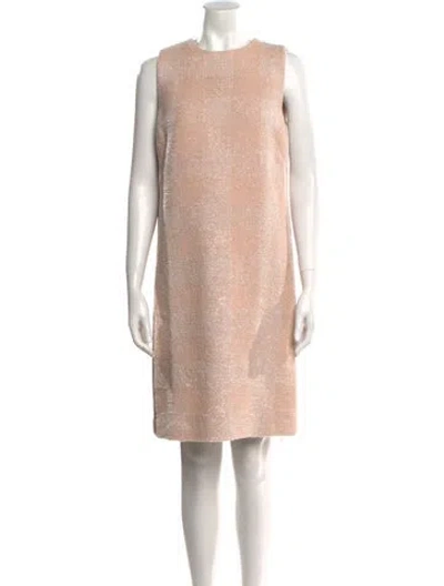Pre-owned St John Tweed Knee-length Dress In Neutral