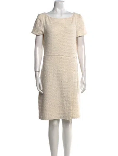 Pre-owned St John Tweed Knee-length Dress W/ Tags In Neutral
