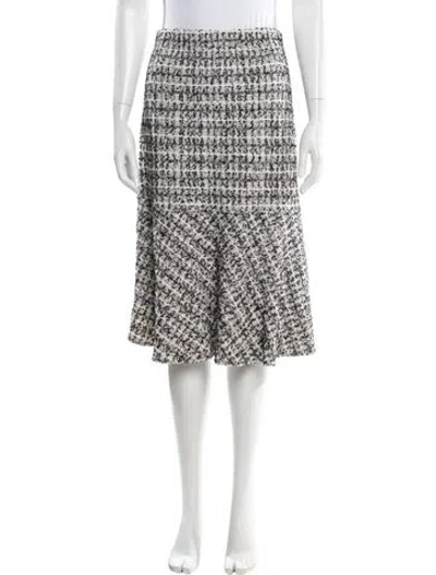 Pre-owned St John Tweed Knee-length Skirt In Black
