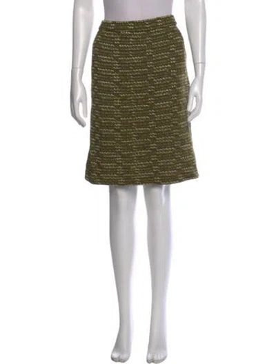 Pre-owned St John Tweed Knee-length Skirt In Green
