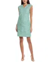 St John St. John Tweed Knit Mini Skirt In Green