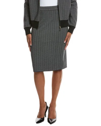 St John St. John Tweed Knit Skirt In Gray