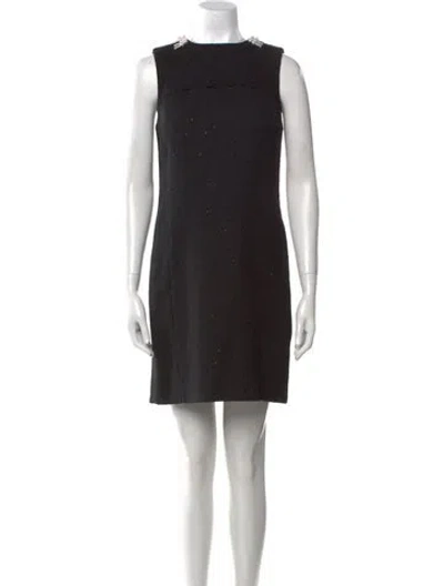 Pre-owned St John Tweed Mini Dress In Black