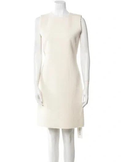 Pre-owned St John Tweed Mini Dress In Neutral