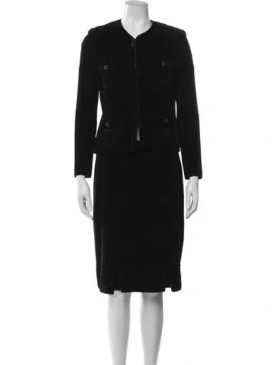 Pre-owned St John Tweed Pattern In Black