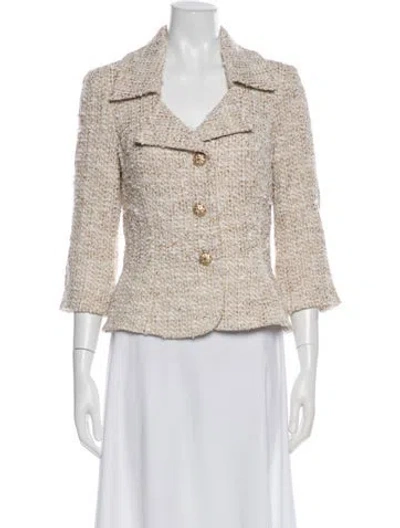 Pre-owned St John Tweed Pattern Blazer