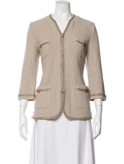 Pre-owned St John Tweed Pattern Blazer