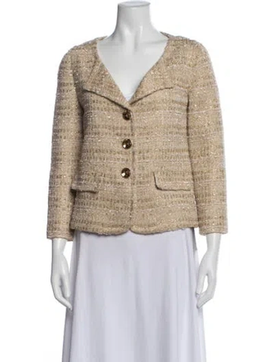 Pre-owned St John Tweed Pattern Blazer