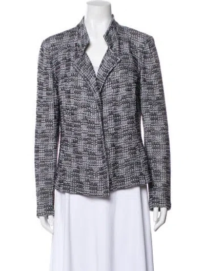 Pre-owned St John Tweed Pattern Blazer In Multi