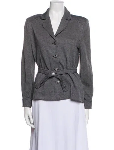 Pre-owned St John Tweed Pattern Blazer In Multi