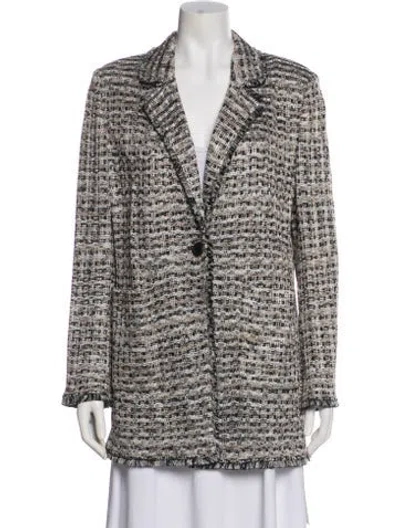 Pre-owned St John Tweed Pattern Blazer In Multi