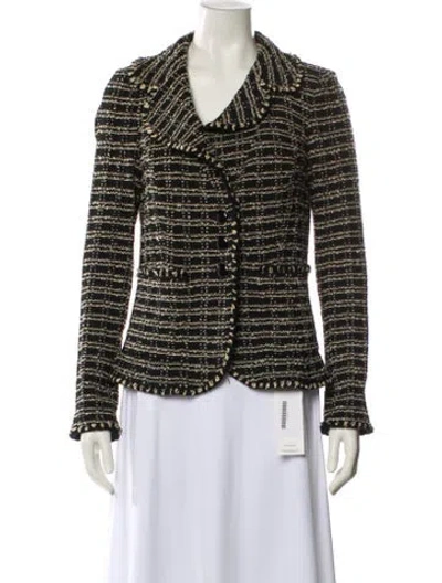 Pre-owned St John Tweed Pattern Blazer In Multi