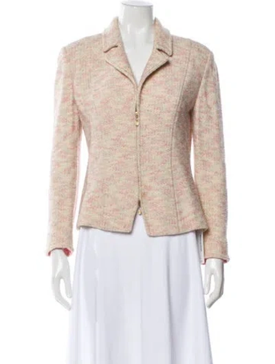 Pre-owned St John Tweed Pattern Blazer In Multi
