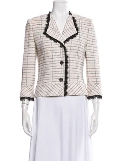 Pre-owned St John Tweed Pattern Blazer In Multi