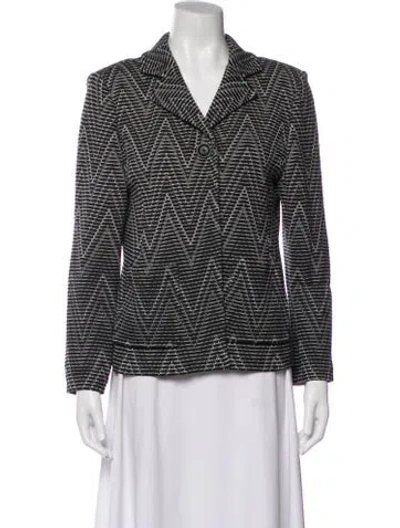 Pre-owned St John Tweed Pattern Blazer In Multi