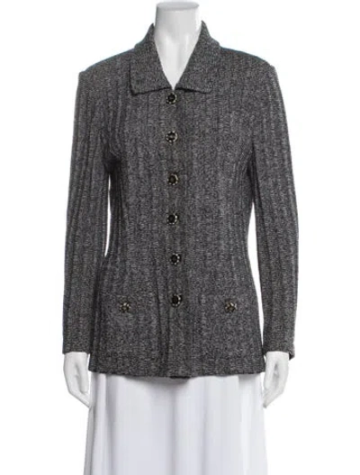 Pre-owned St John Tweed Pattern Blazer In Multi