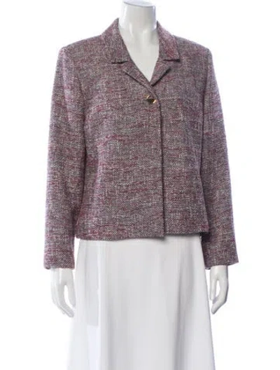 Pre-owned St John Tweed Pattern Blazer In Multi