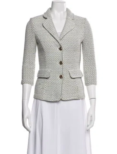 Pre-owned St John Tweed Pattern Blazer In Multi