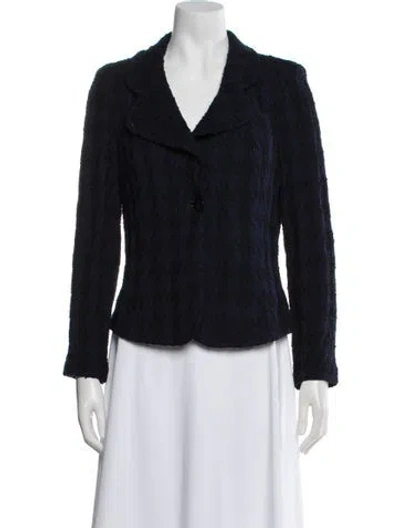 Pre-owned St John Tweed Pattern Blazer In Multi