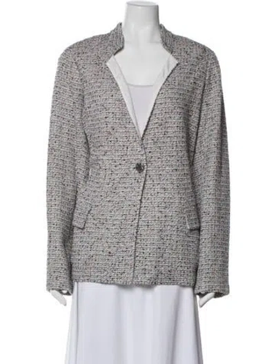 Pre-owned St John Tweed Pattern Blazer In Multi