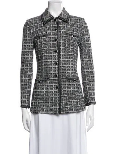 Pre-owned St John Tweed Pattern Blazer In Multi