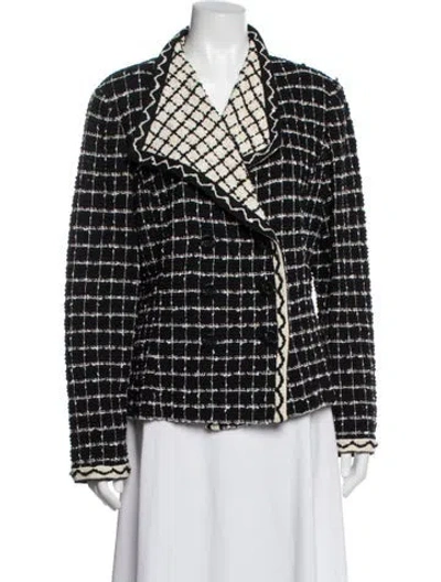 Pre-owned St John Tweed Pattern Blazer In Multi