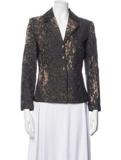 Pre-owned St John Tweed Pattern Blazer In Multi