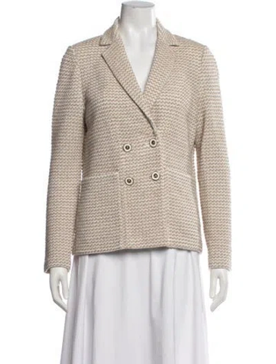 Pre-owned St John Tweed Pattern Blazer In Multicolor