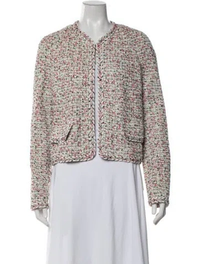 Pre-owned St John Tweed Pattern Blazer In Multicolor