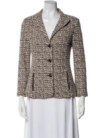 Pre-owned St John Tweed Pattern Blazer In Multicolor