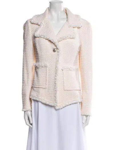 Pre-owned St John Tweed Pattern Blazer In Neutral