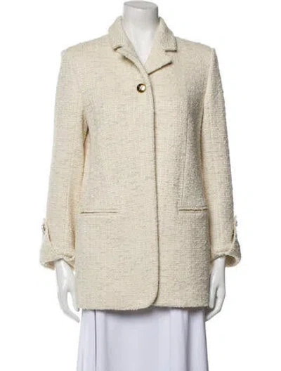 Pre-owned St John Tweed Pattern Blazer In Neutral